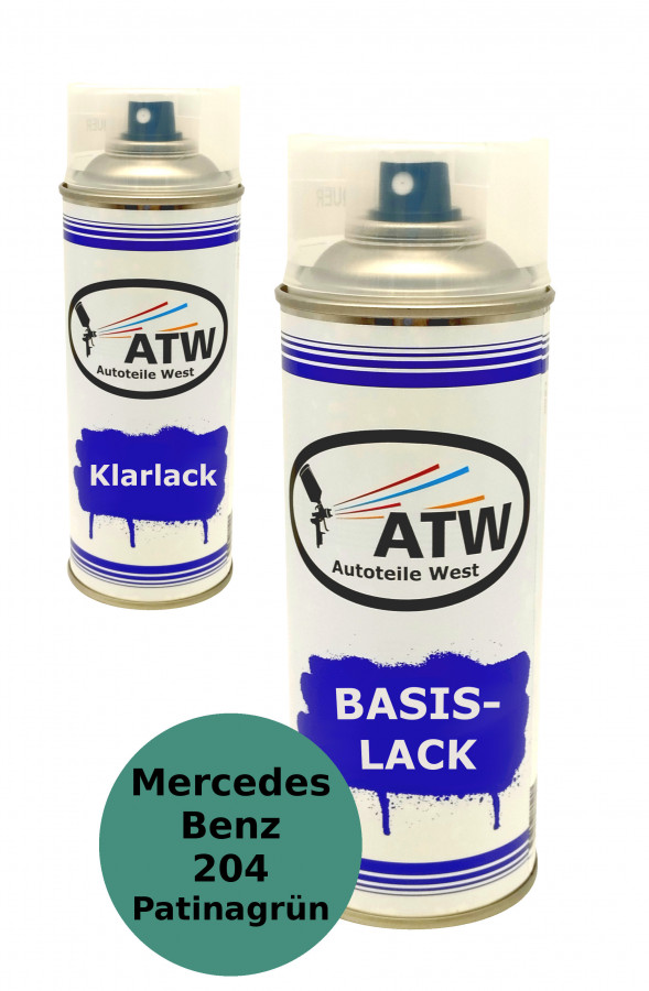 Autolack für Mercedes Benz 204 Patinagrün+400ml Klarlack Set